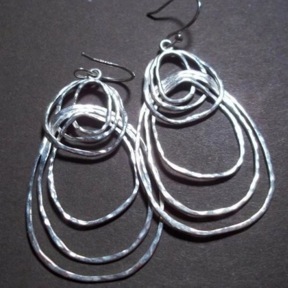 Silpada Vintage Sterling Silver Layered Bubbles Earrings - Picture 3 of 5